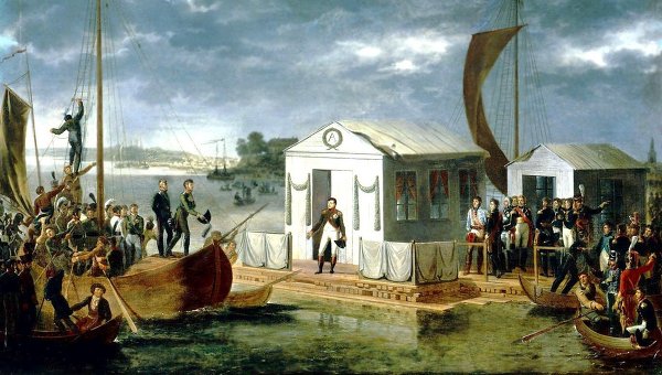 Адольф Роен. Встреча Наполеона I-го и Александра I-го на Немане 25 июня 1807 года